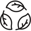 Pictogramme de trois feuilles en cercle.